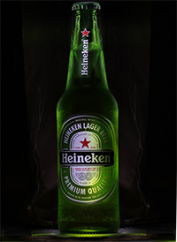Glowing Heineken Bottle